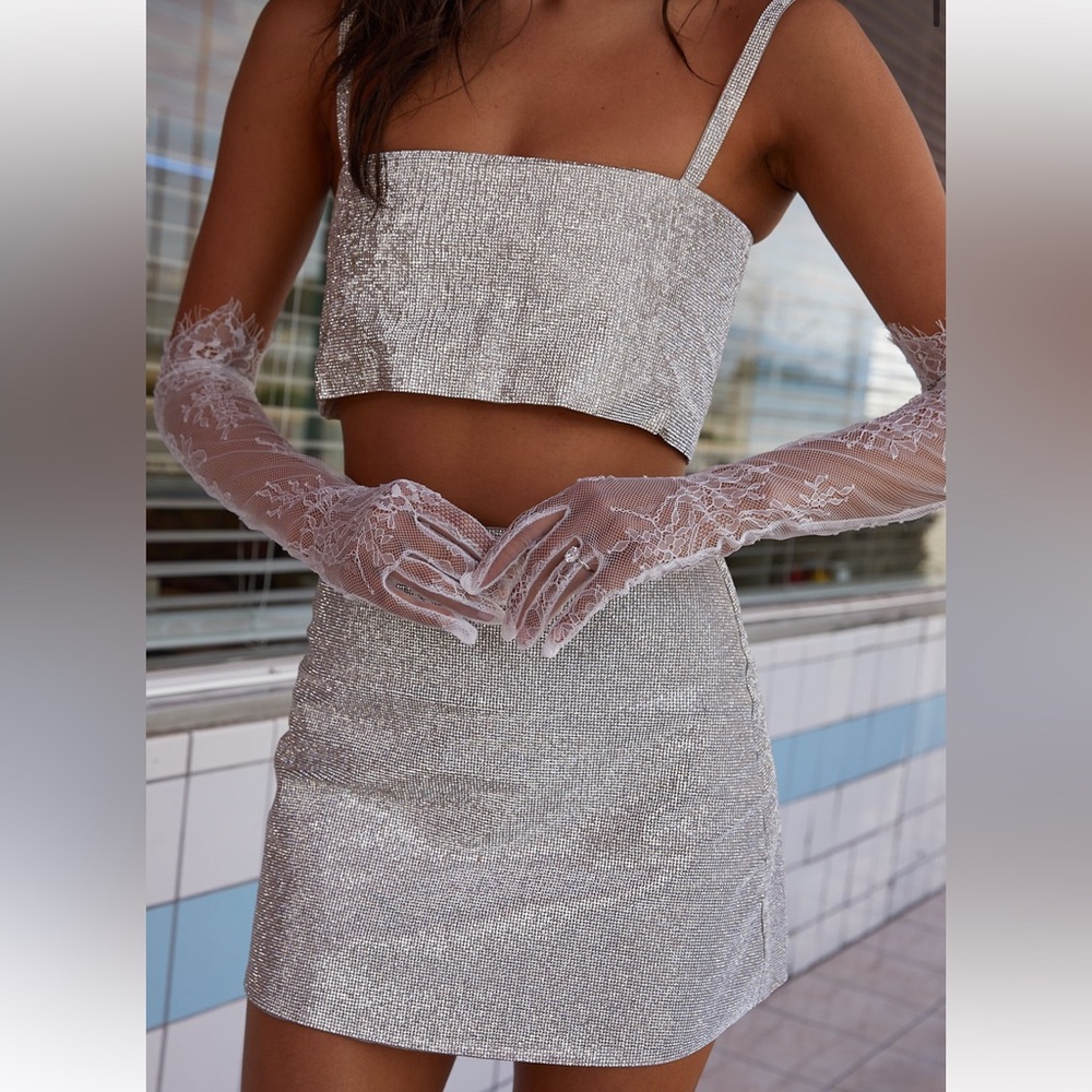 12TH TRIBE Shira Silver Rhinestone Set